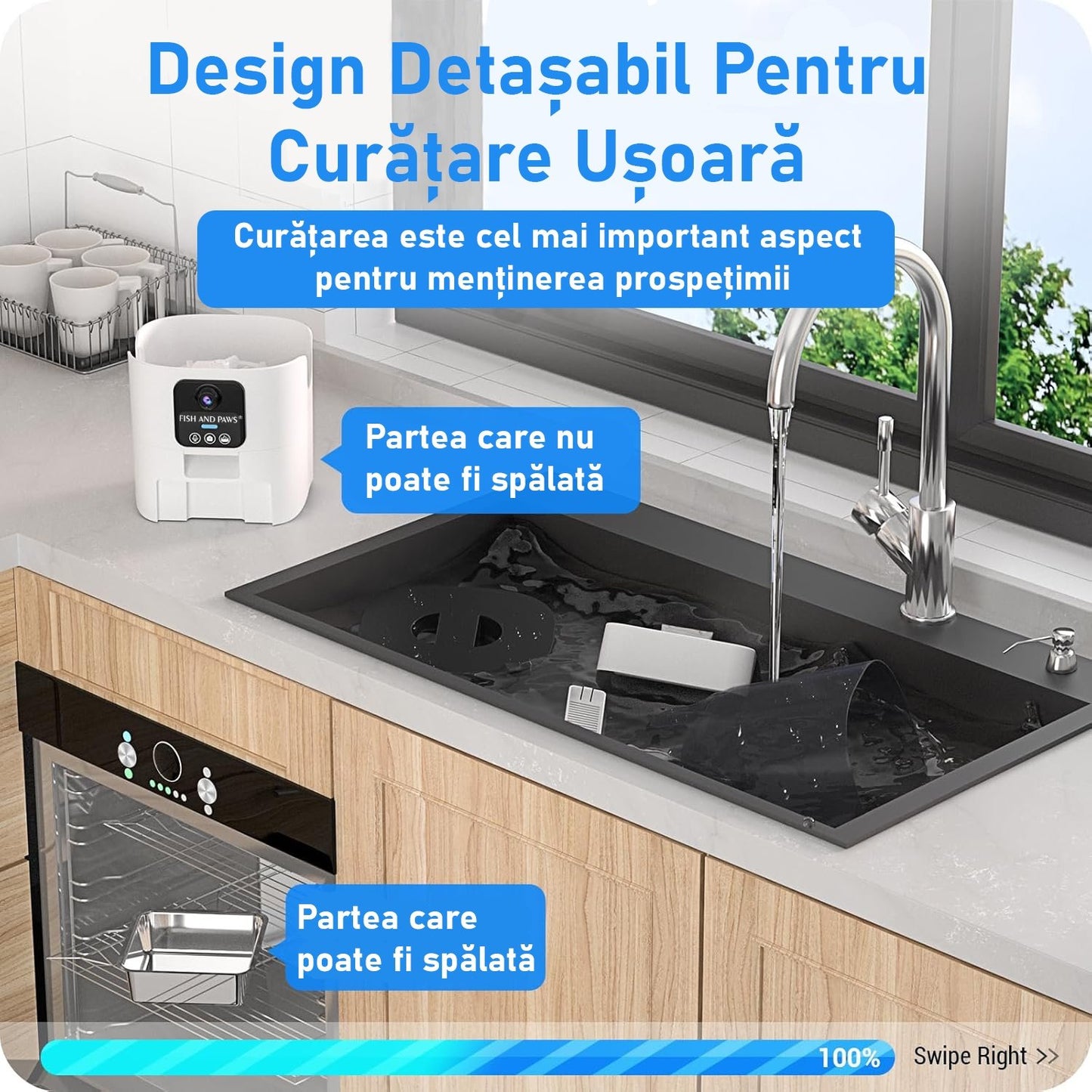 Hranitor Automat pentru Caini si Pisici, HoneyPet cu CAMERA WI-FI