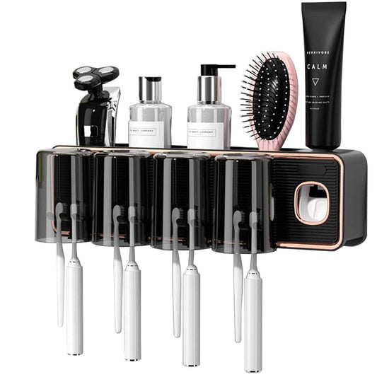 DISTRIBUITOR PASTĂ DE DINȚI SUPORT PERIUȚĂ DE DINȚI ORGANIZATOR SUSPENDAT CU PAHARE - Honey Pet