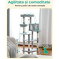 Ansamblu de joaca pentru pisici,  inaltime de 143cm, Gri, HoneyPet ®