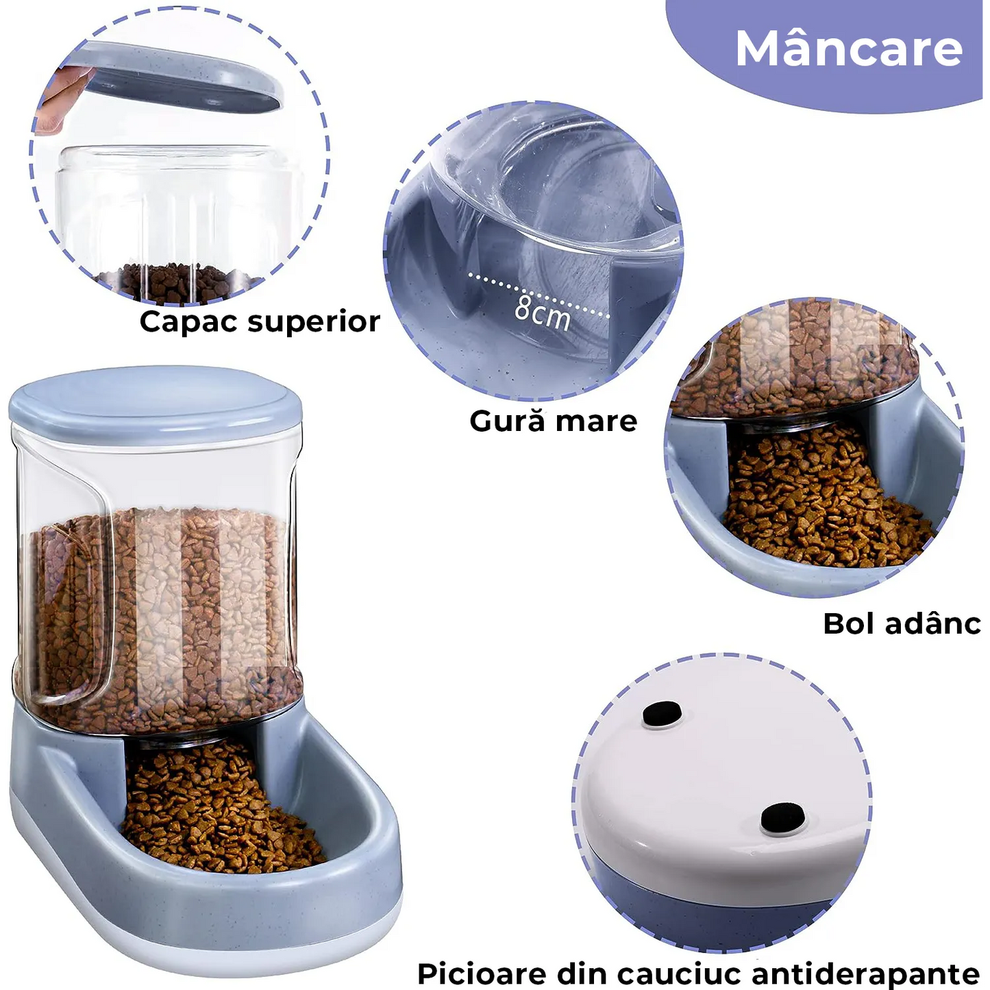 Dispenser de apa si mancare pentru caini si pisici , 2 in 1 , 3.8L, HoneyPet
